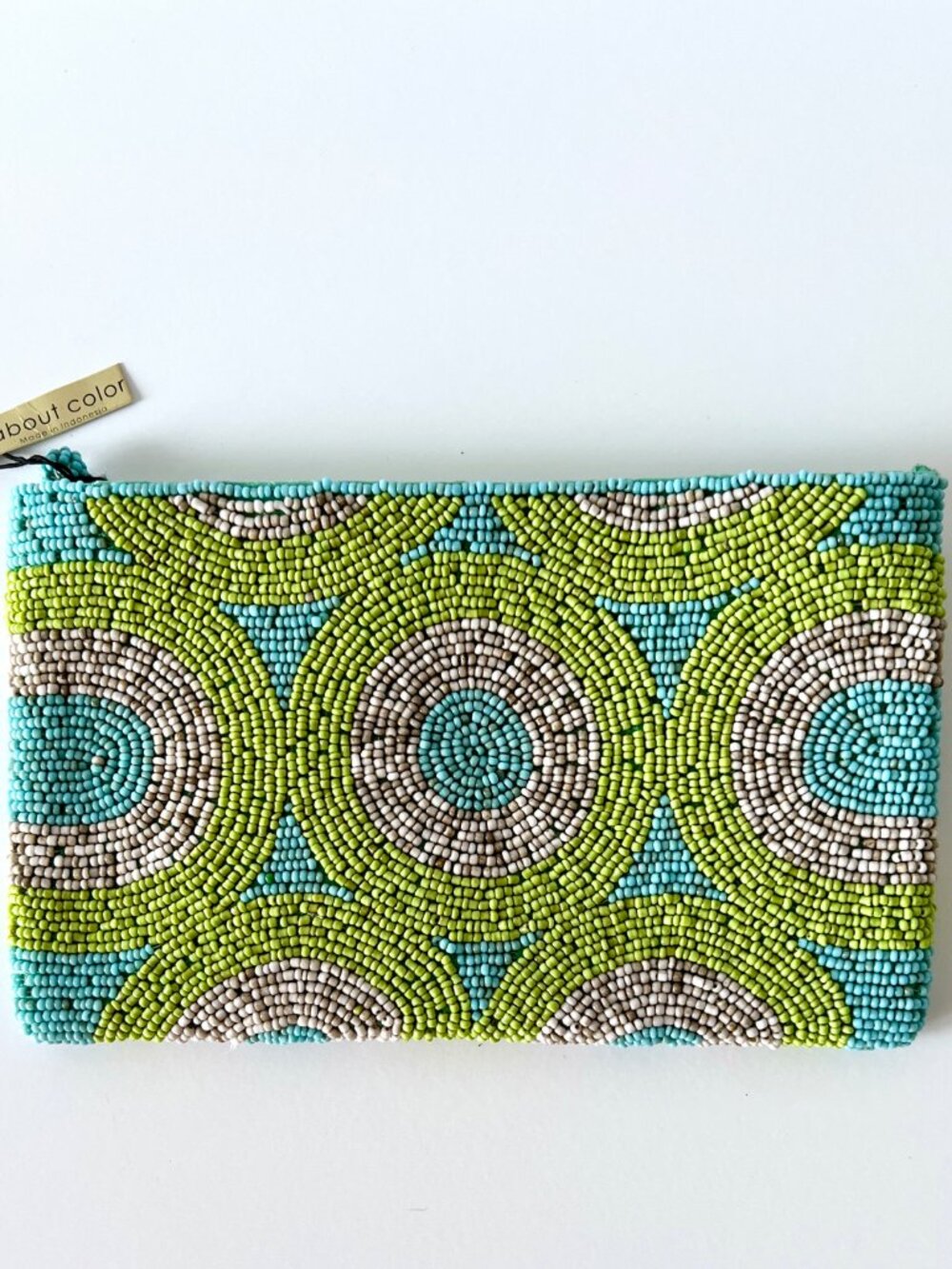 New Hand Beaded Zipper Pouch or Small Purse by About Color, Multi-Color